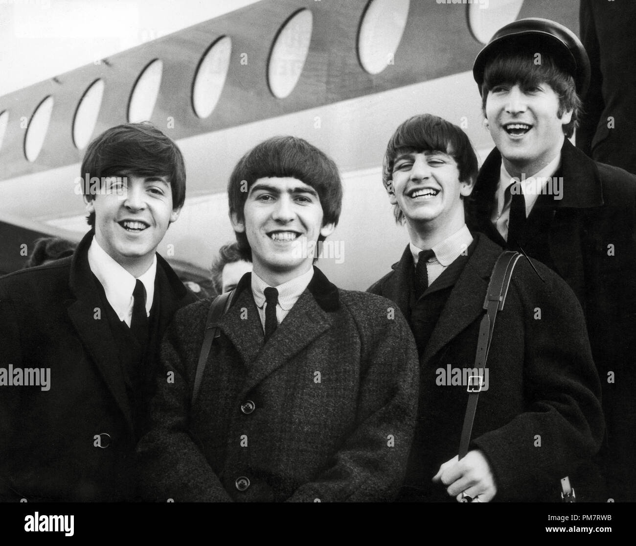 The Beatles, (left to right), Paul McCartney, George Harrison, Ringo Starr and John Lennon,1964. File Reference # 31386 462THA Stock Photo