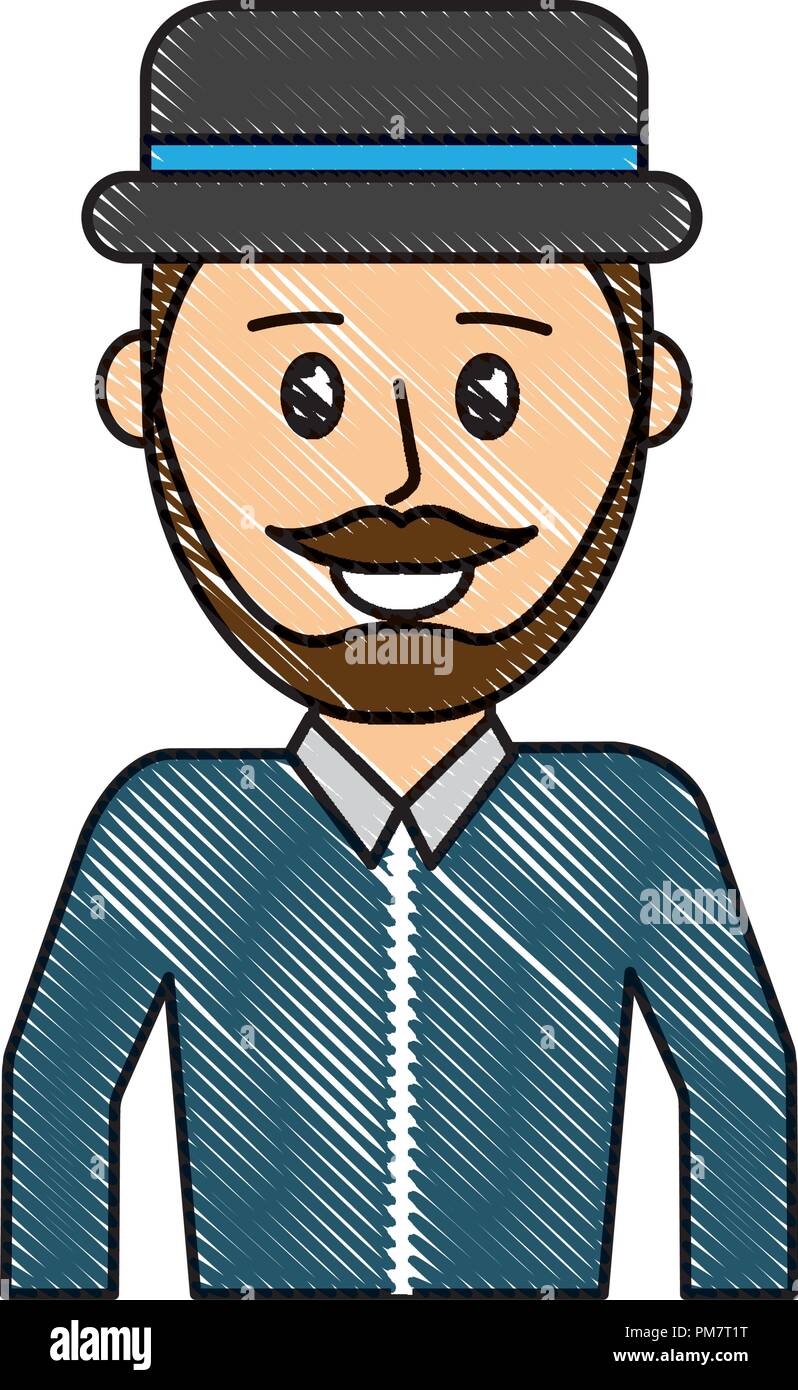 Man with beard wearing hat Stock Vector Images - Alamy
