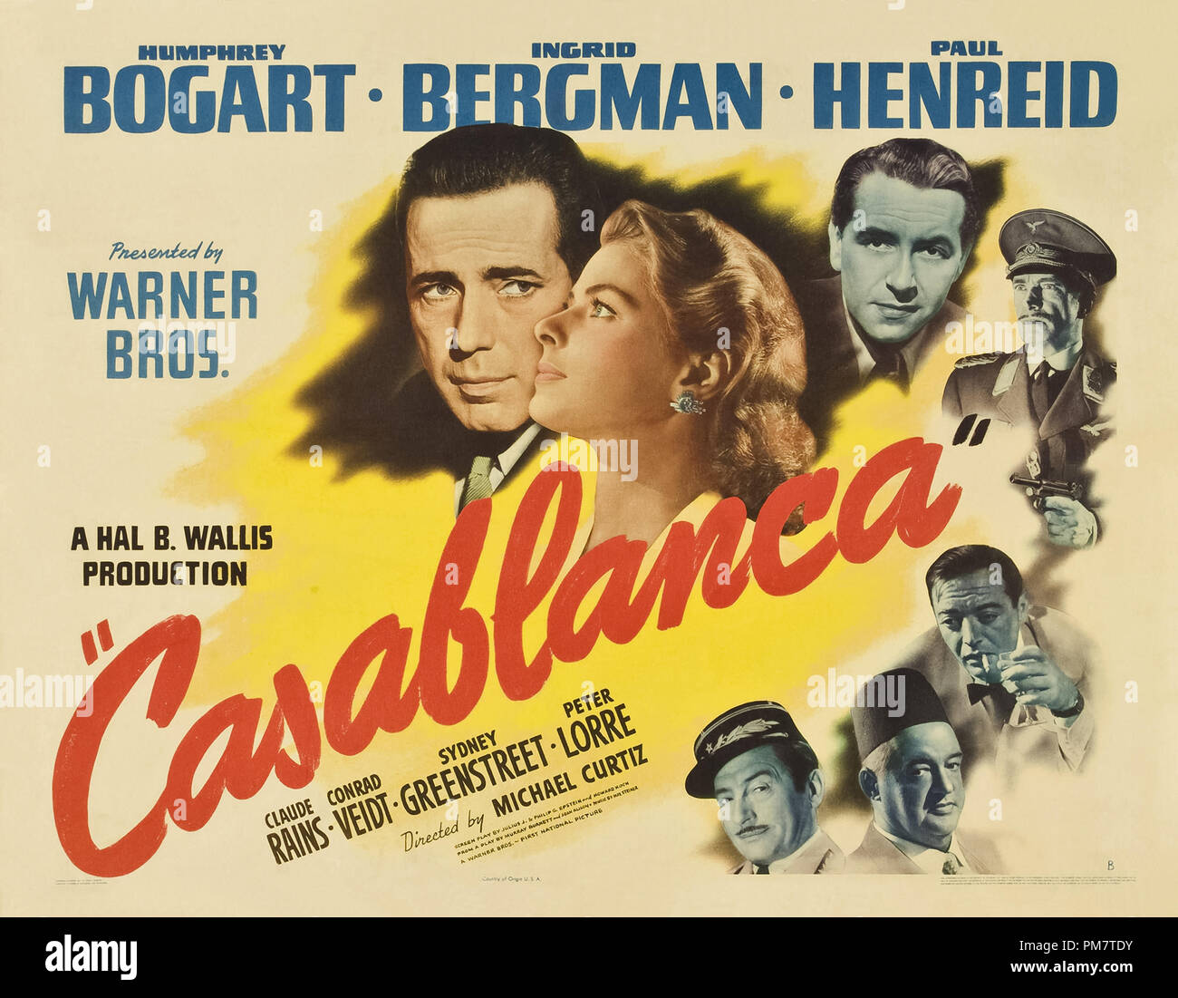 'Casablanca' 1942 Warner  Lobbycard  File Reference # 31386 659THA Stock Photo