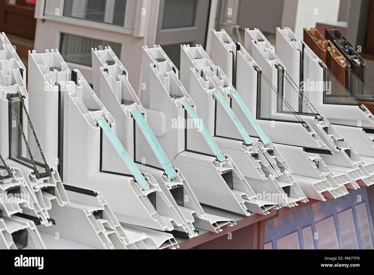 Upvc Plastic Windows Cross Section Material Samples Stock Photo Alamy