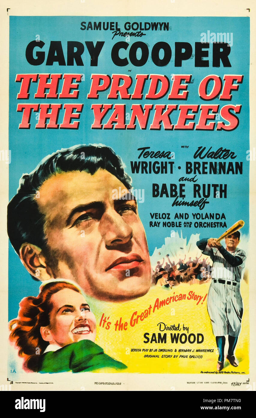 The Pride Of The Yankees 1942 Samuel Goldwyn Poster File Reference 746tha Stock Photo Alamy