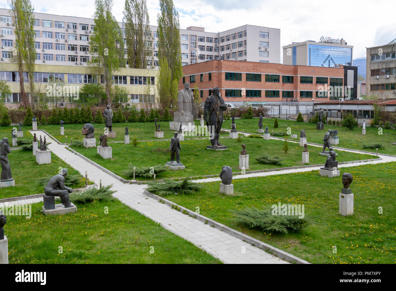 General view of the Museum of Socialist Art outdoor sculpture garden display, Sofia, Bulgaria. Stock Photo