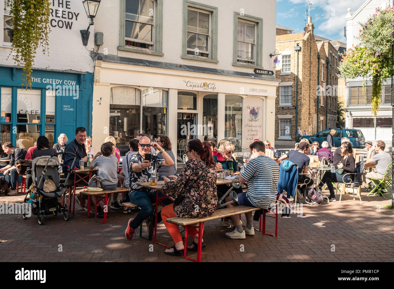 The Greedy Cow & Cup Cake Cafes, Old Town, Margate, Kent, UK Stock Photo