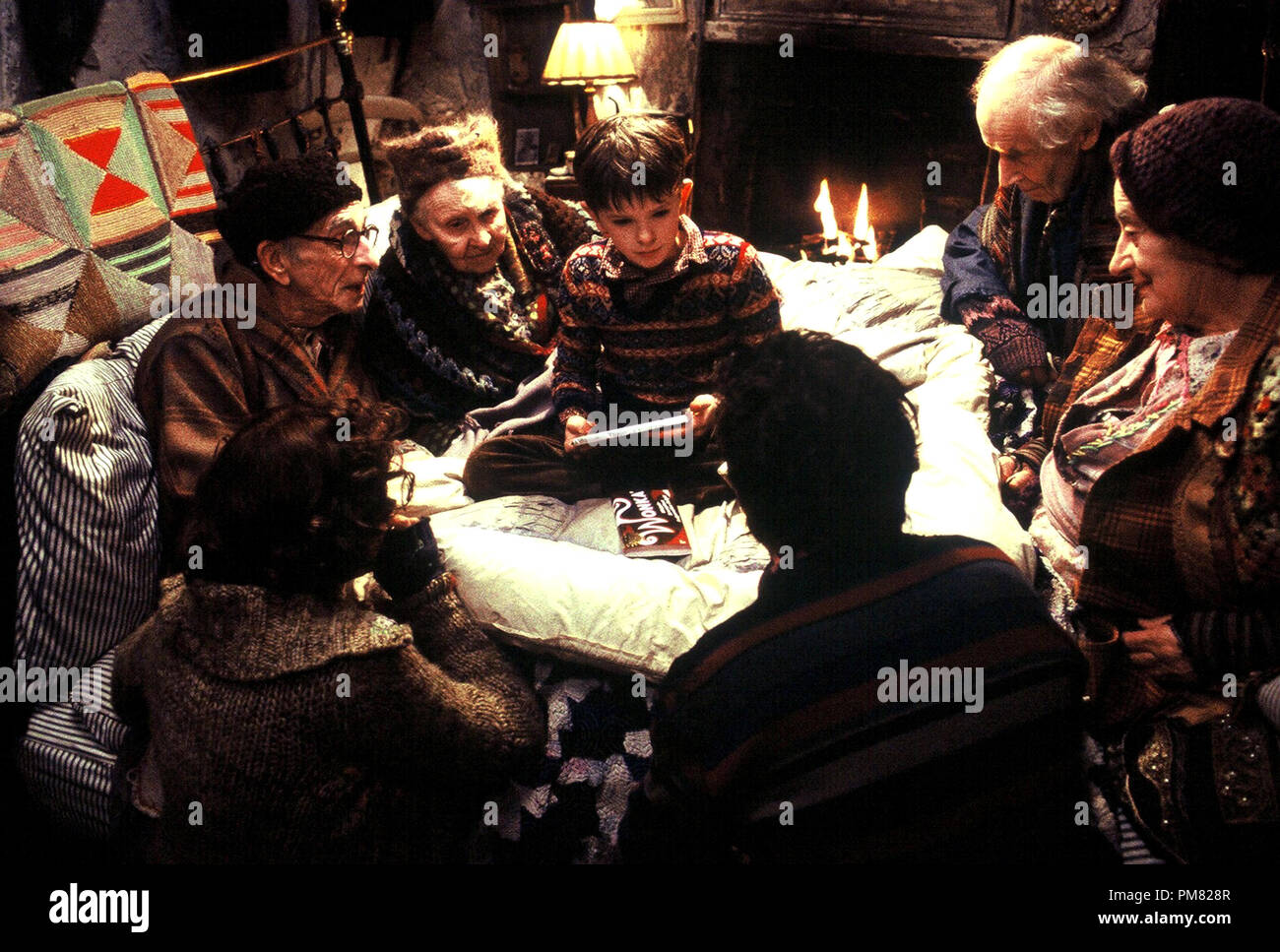 "Charlie and the Chocolate Factory" Freddie Highmore (center), (left to right) David Kelly