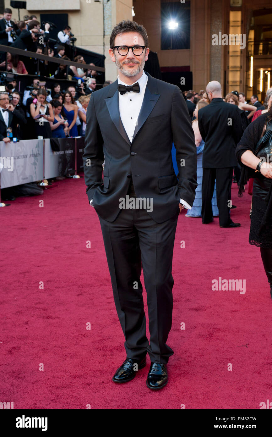 Michel Hazanavicius, Oscar-nominee for Achievement in Directing, Original Screenplay and Achievement in Film Editing, arrives for the 84th Annual Academy Awards from Hollywood, CA February 26, 2012. Stock Photo