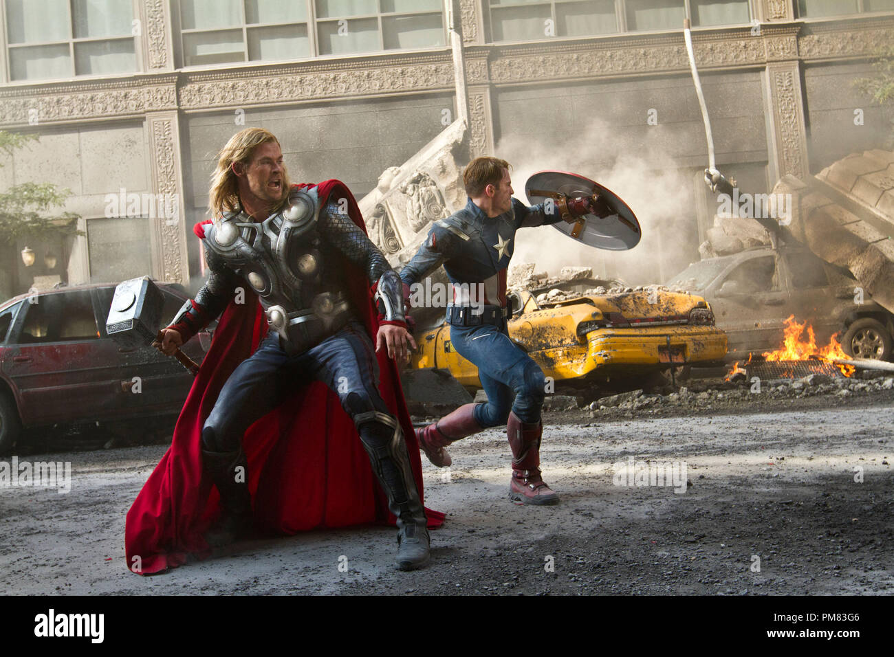 Marvel's The Avengers” Thor (Chris Hemsworth) and Captain America ...