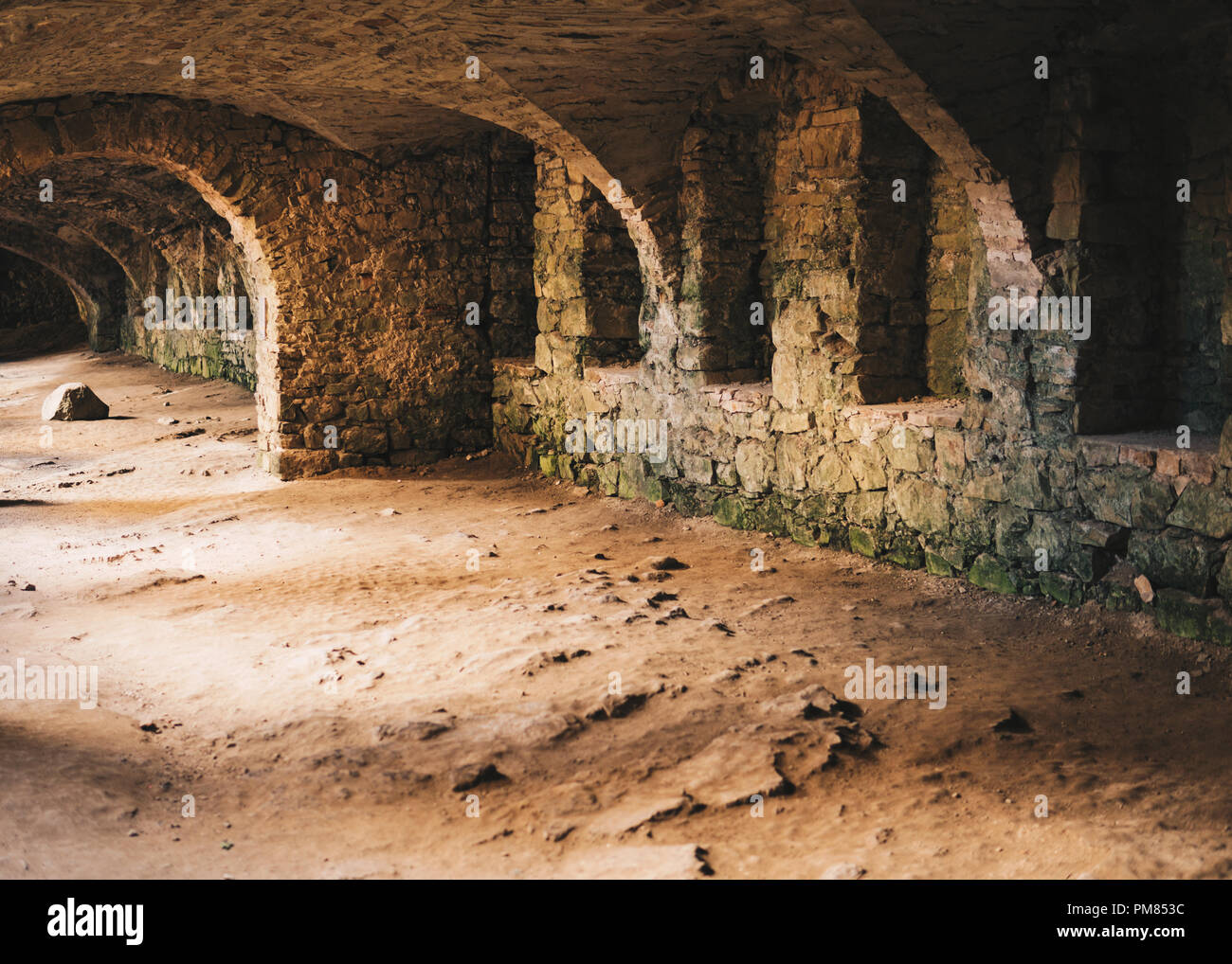 august 2018, ujazd village, poland: basement at ruins of old polish castle called krzyztopor Stock Photo