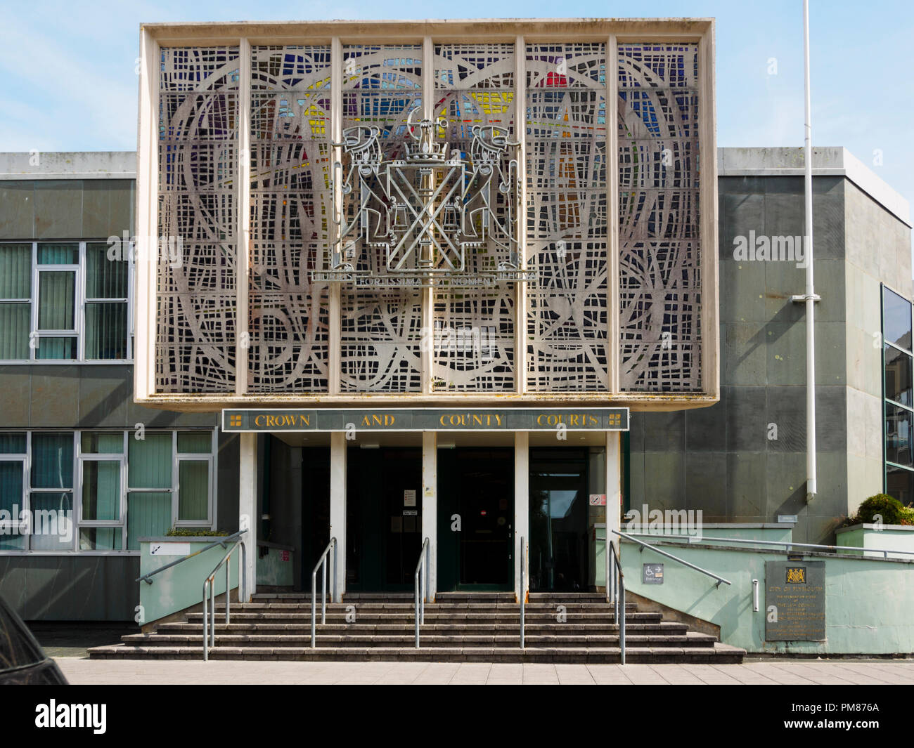 Facade of the Plymouth Crown and County Court building in central Plymouth, Devon, UK Stock Photo