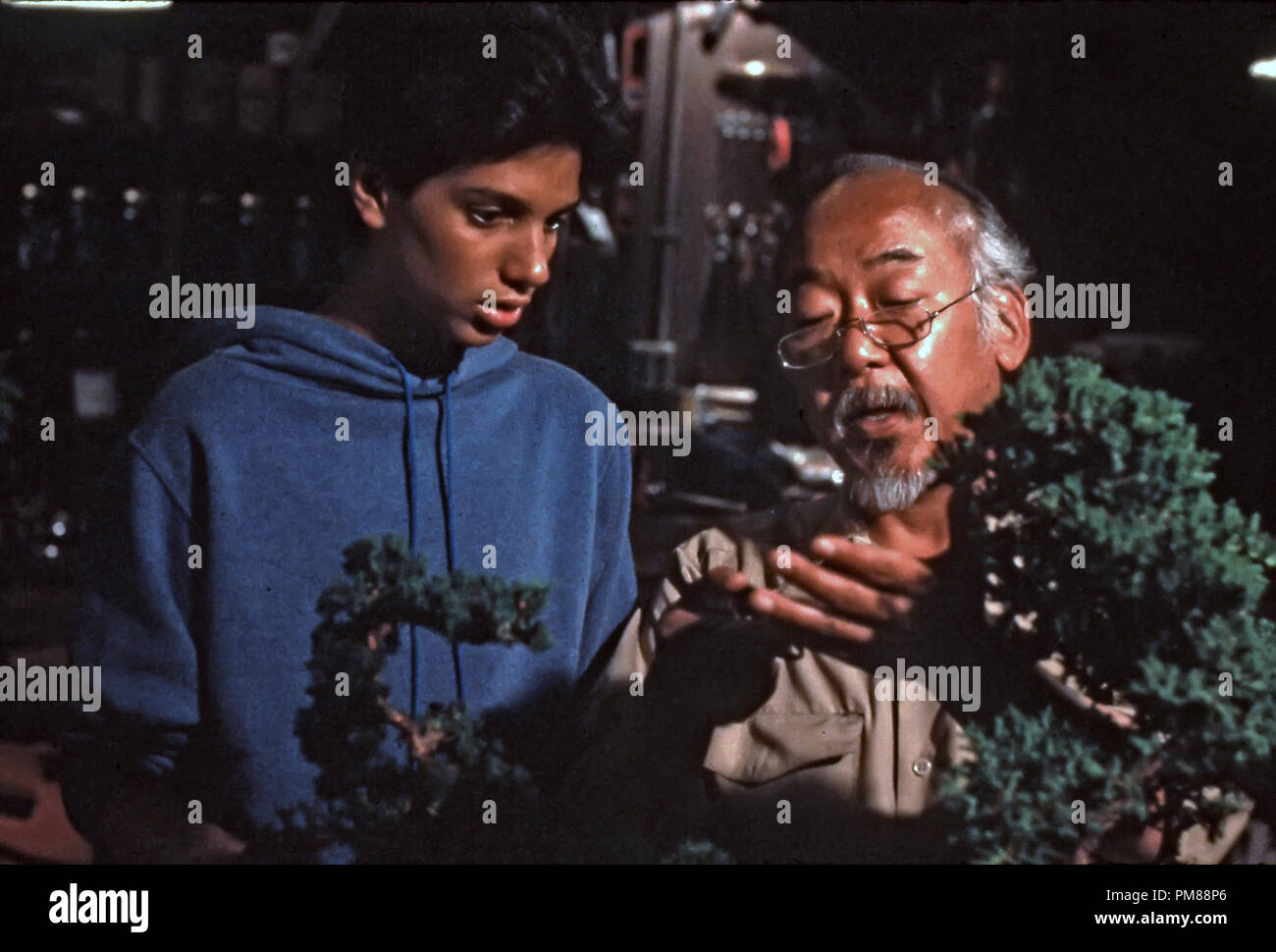 Studio Publicity Still from 'The Karate Kid' Ralph Macchio, Pat Morita  © 1984 Columbia  All Rights Reserved   File Reference # 31706081THA  For Editorial Use Only Stock Photo
