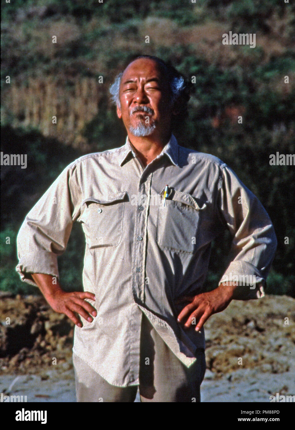 Studio Publicity Still from 'The Karate Kid' Pat Morita  © 1984 Columbia  All Rights Reserved   File Reference # 31706086THA  For Editorial Use Only Stock Photo