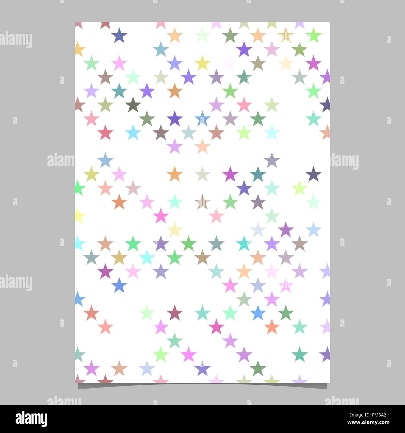 Multicolored star shape pattern background brochure template design Stock Vector