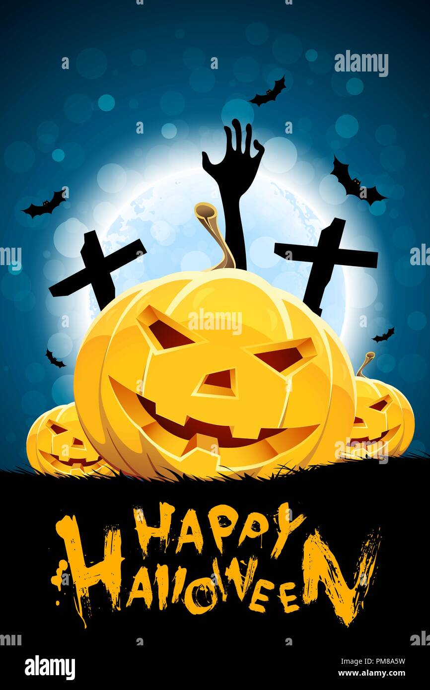 Halloween Background with Pumpkins Stock Vector Image & Art - Alamy