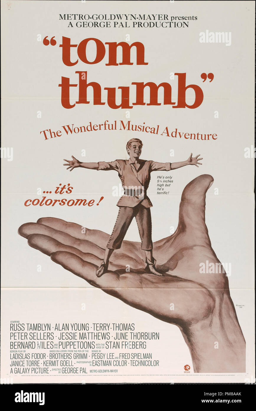 Studio Publicity: 'tom thumb' 1958 MGM Poster  Russ Tamblyn  File Reference # 31780 617 Stock Photo