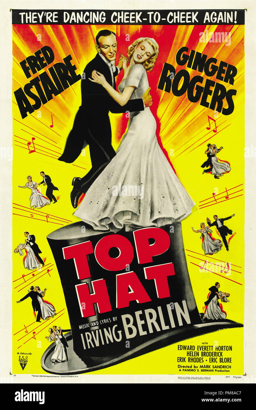 Studio Publicity "Top Hat" 1935 RKO Poster Fred Astaire and Ginger