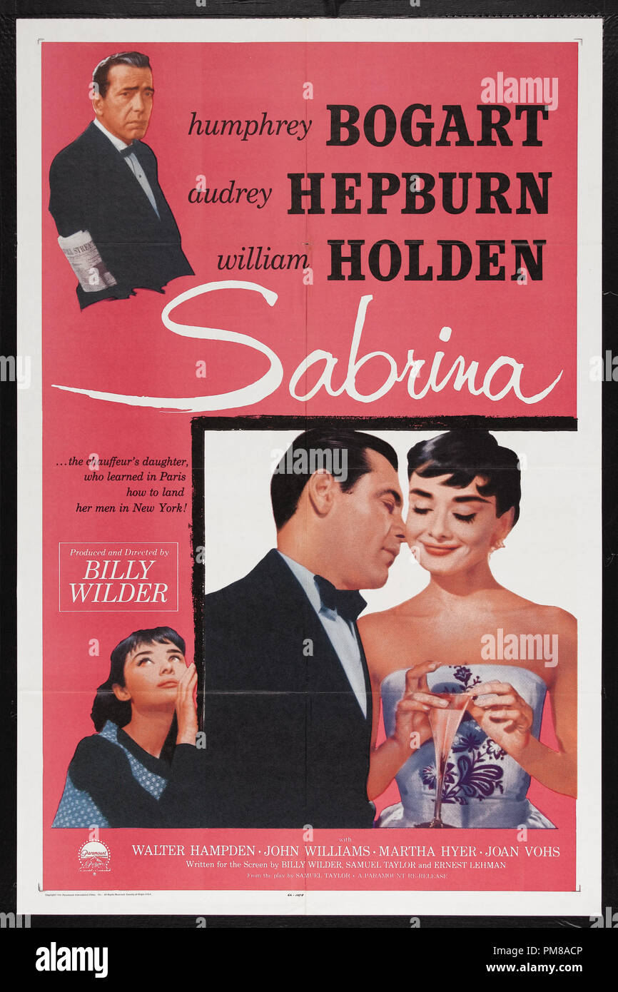 Studio Publicity: 'Sabrina', 1954  Paramount Pictures Poster  Humphrey Bogart, Audrey Hepburn, William Holden  File Reference # 31780 671 Stock Photo