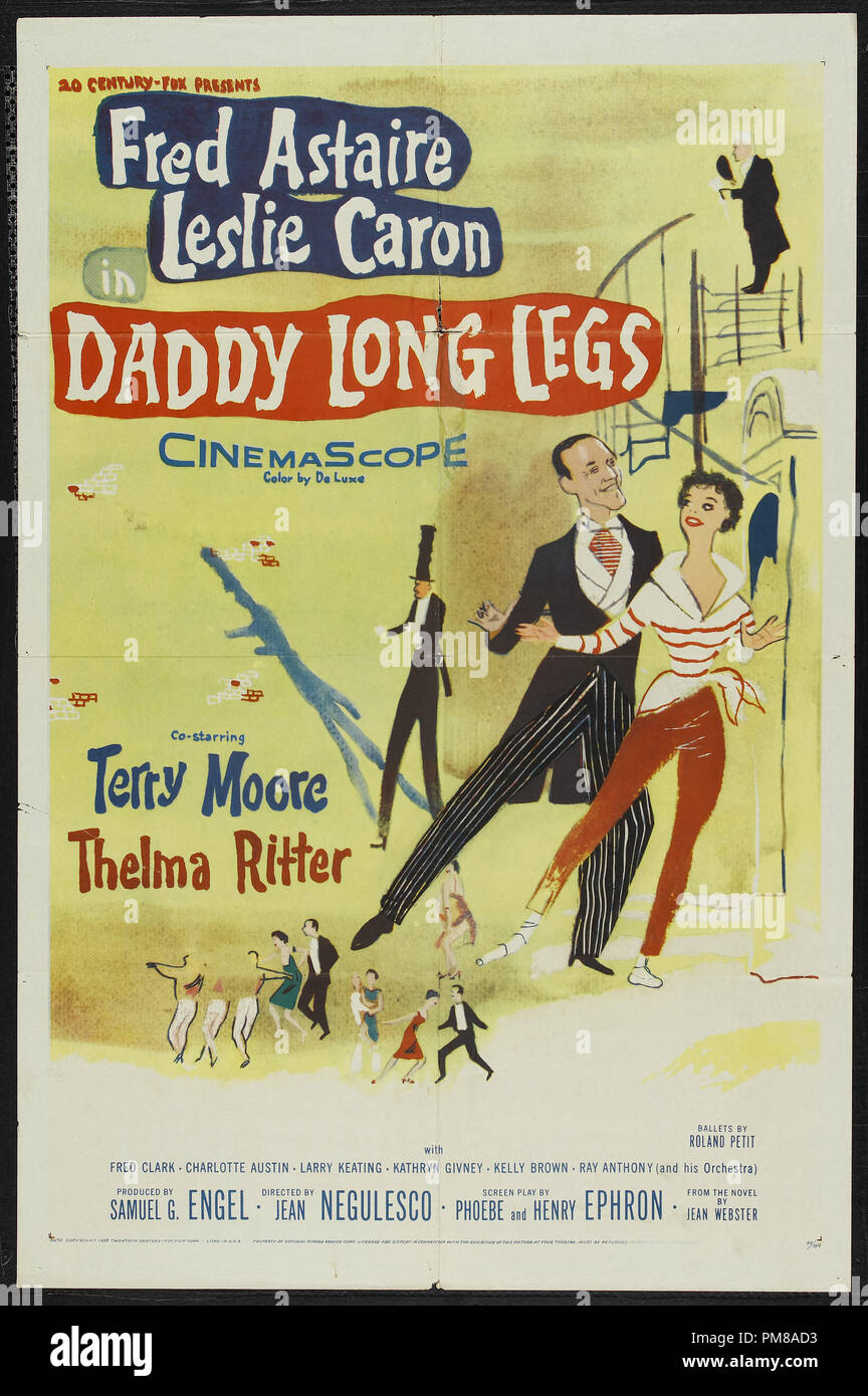 Studio Publicity: 'Daddy Long Legs', 1955  20th Century Fox Poster  Fred Astaire, Leslie Caron, Terry Moore, Thelma Ritter  File Reference # 31780 678 Stock Photo