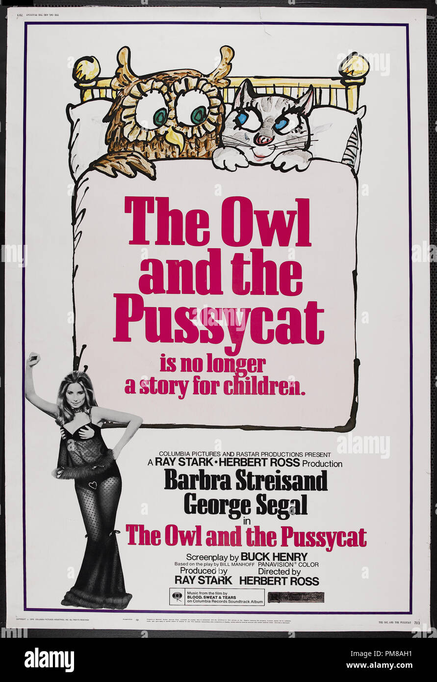 Studio Publicity: "The Owl and the Pussycat" 1970 Columbia  Poster  Barbra Streisand, George Segal   File Reference # 31780_758 Stock Photo