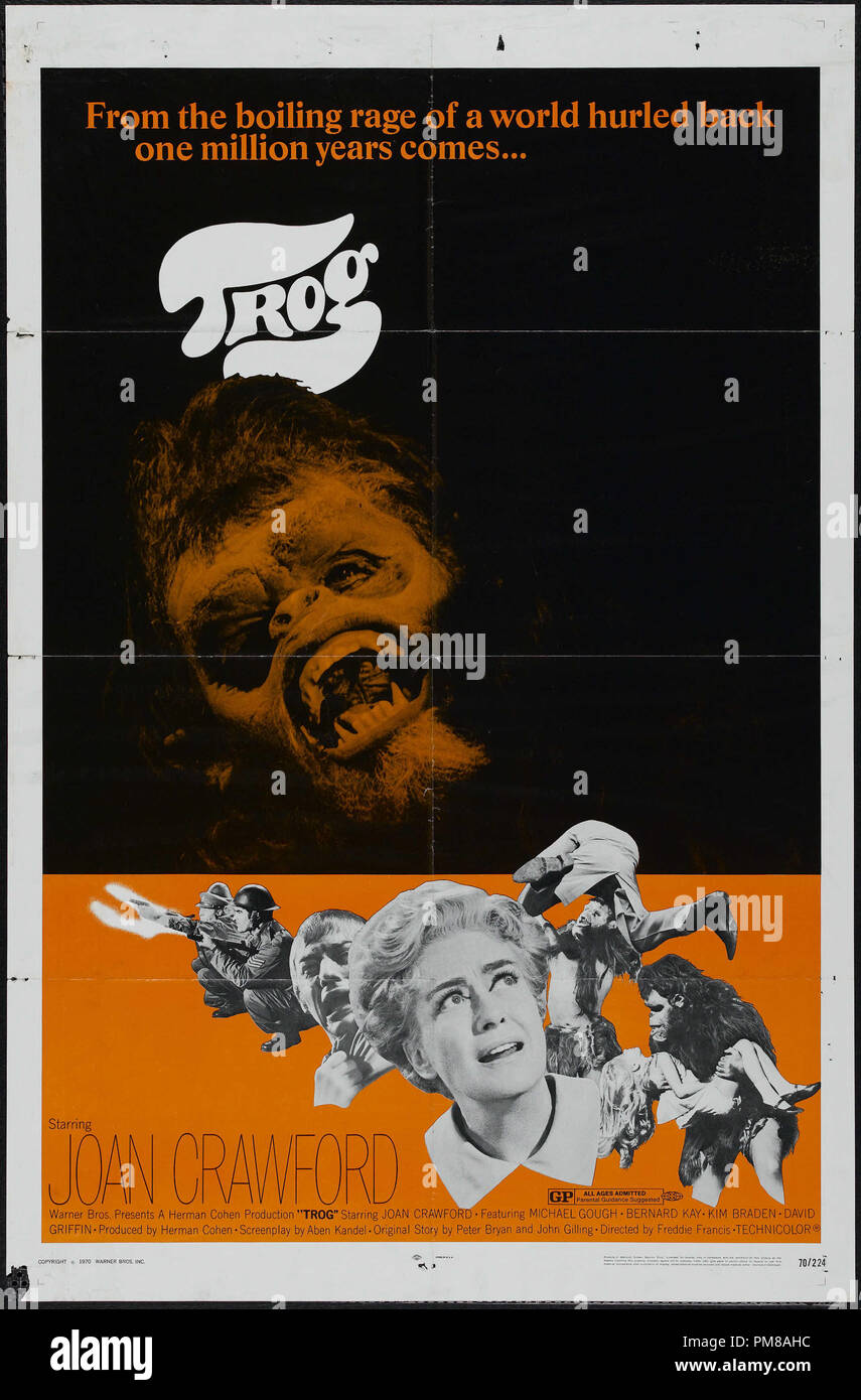 Studio Publicity: 'Trog' 1970 Warner  Poster  Joan Crawford  File Reference # 31780 766 Stock Photo