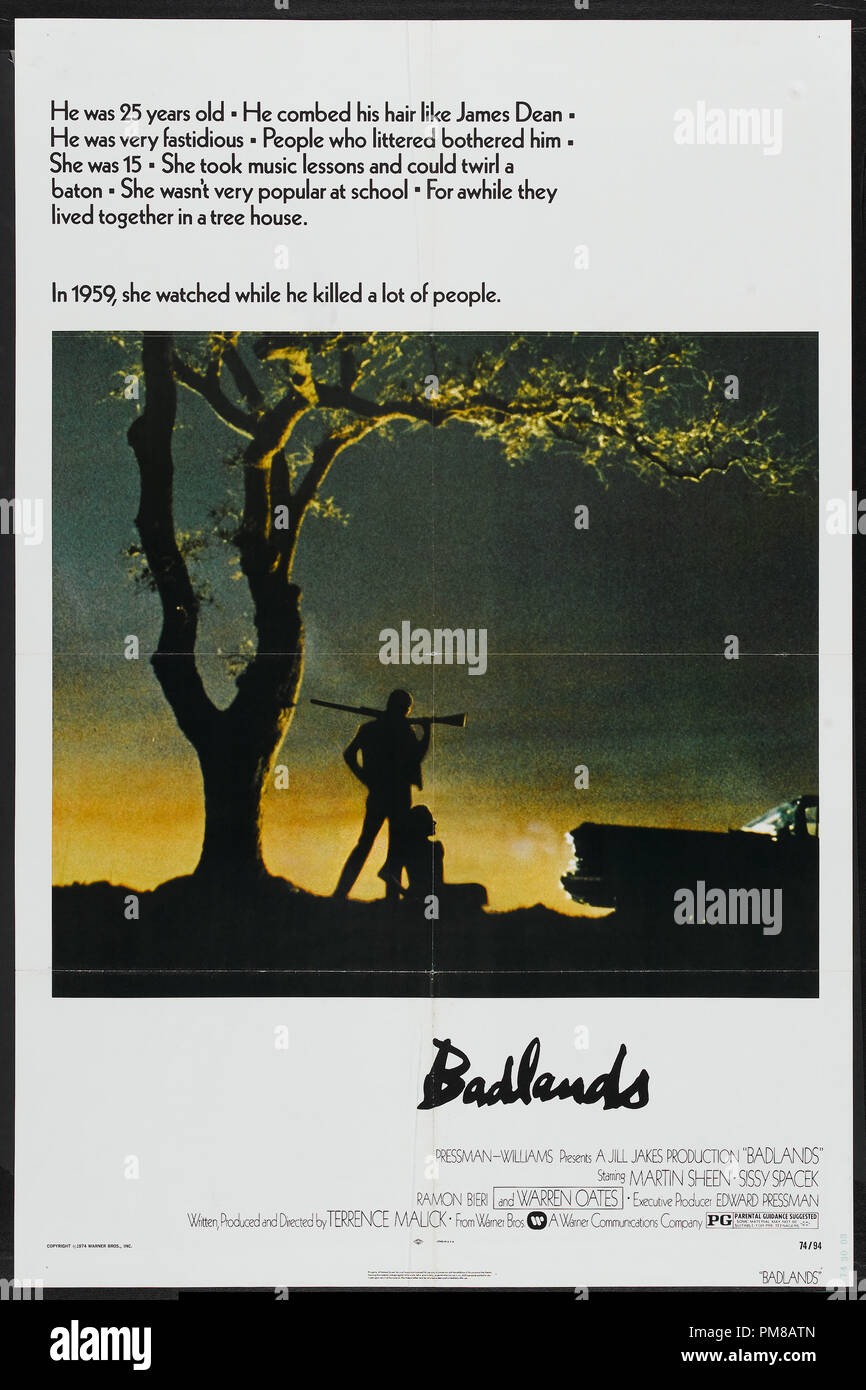 Studio Publicity: 'Badlands' 1973 Warner  Poster  Martin Sheen, Sissy Spacek  File Reference # 31780 927 Stock Photo