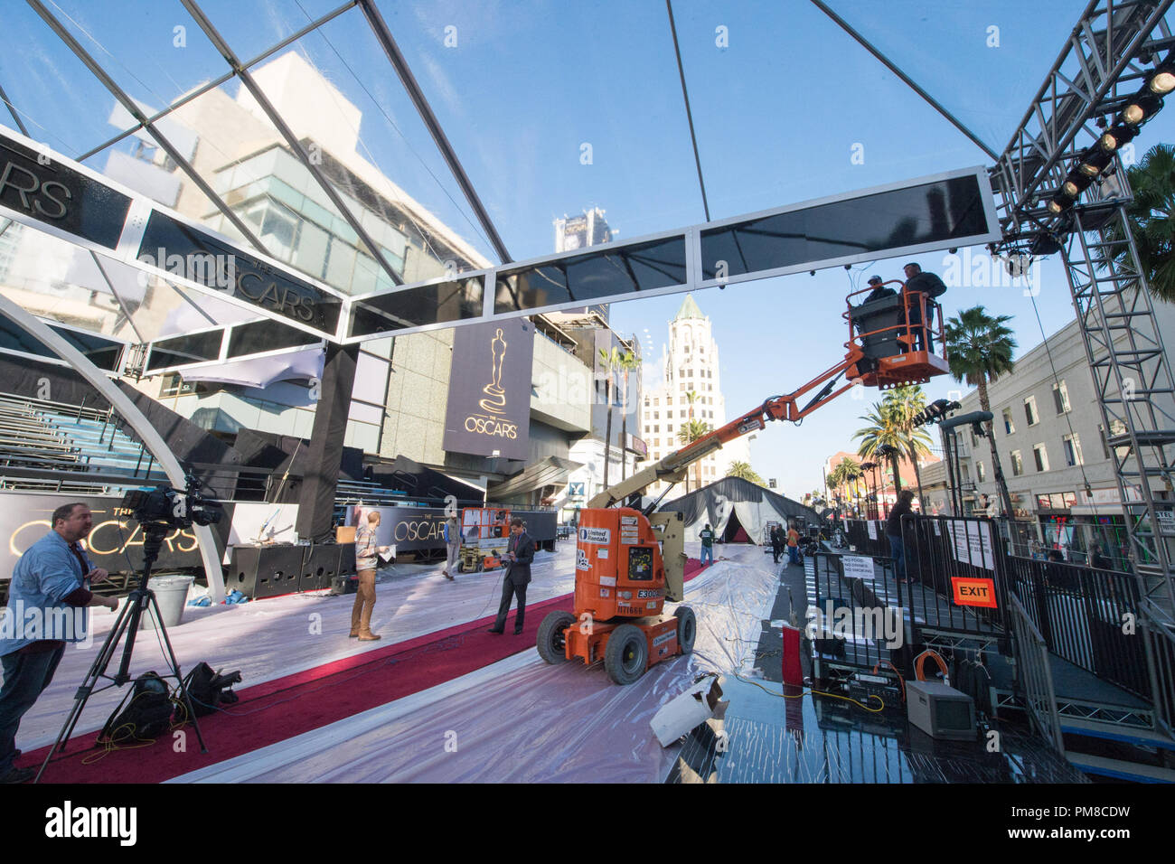 Preparations continue Thursday, February 21, for the The Oscars® which will be presented on Sunday, February 24, 2013, at the Dolby® Theatre and televised live by the ABC Television Network. Stock Photo