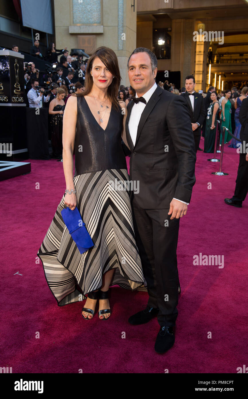 Mark Ruffalo and Sunrise Coigney arrive for The Oscars® at the Dolby® Theatre in Hollywood, CA, February 24, 2013. Stock Photo