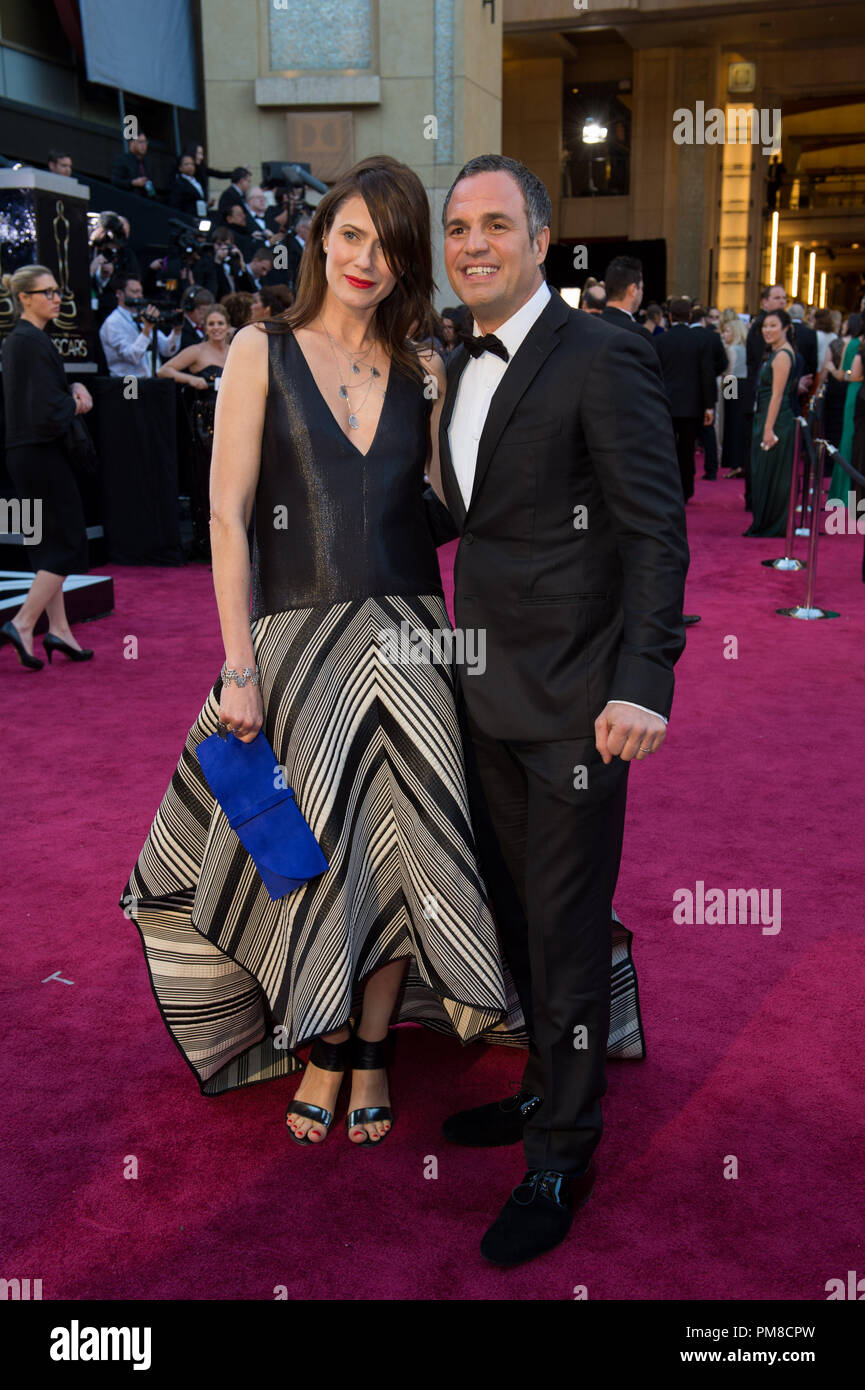 Mark Ruffalo and Sunrise Coigney arrive for The Oscars® at the Dolby® Theatre in Hollywood, CA, February 24, 2013. Stock Photo