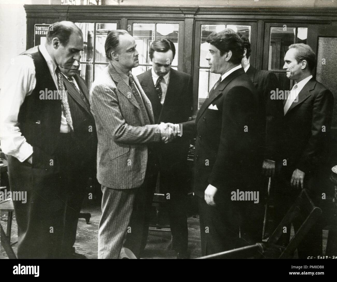 Studio Publicity Still: 'The Godfather' Abe Vigoda, Marlon Brando, John Cazale and Robert Duvall 1972 Paramount      File Reference # 31955 443THA Stock Photo