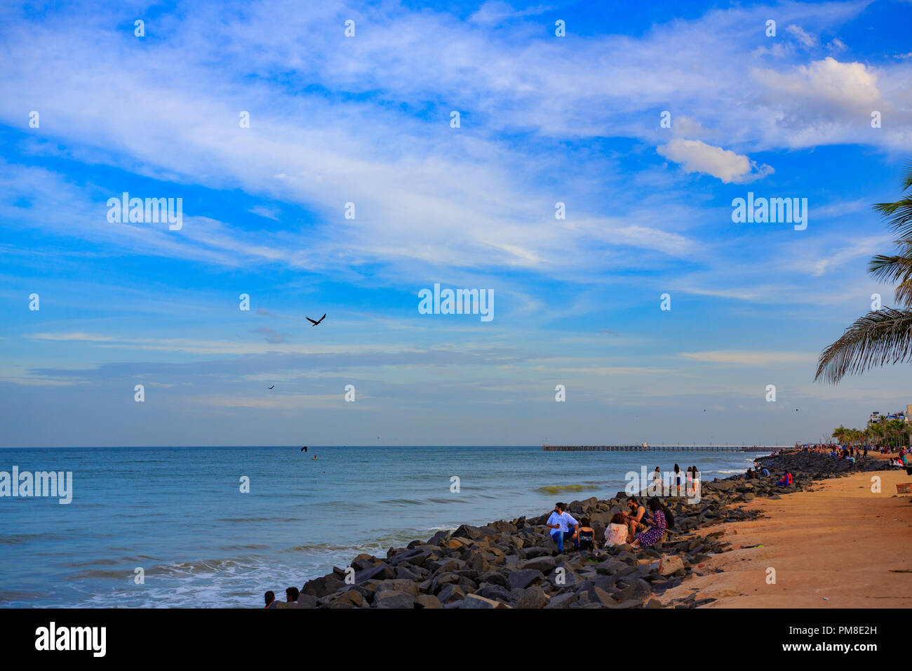 Pondicherry Sea Beach Stock Photo Alamy