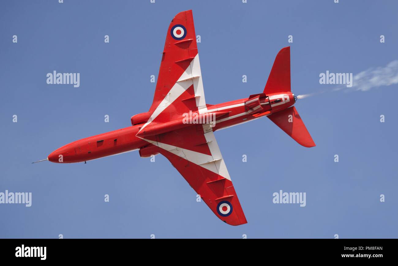 RAF Red Arrows Hawk T1/T1A at the 2018 Royal International Air Tattoo celebrating 100 years of the Royal Air Force Stock Photo