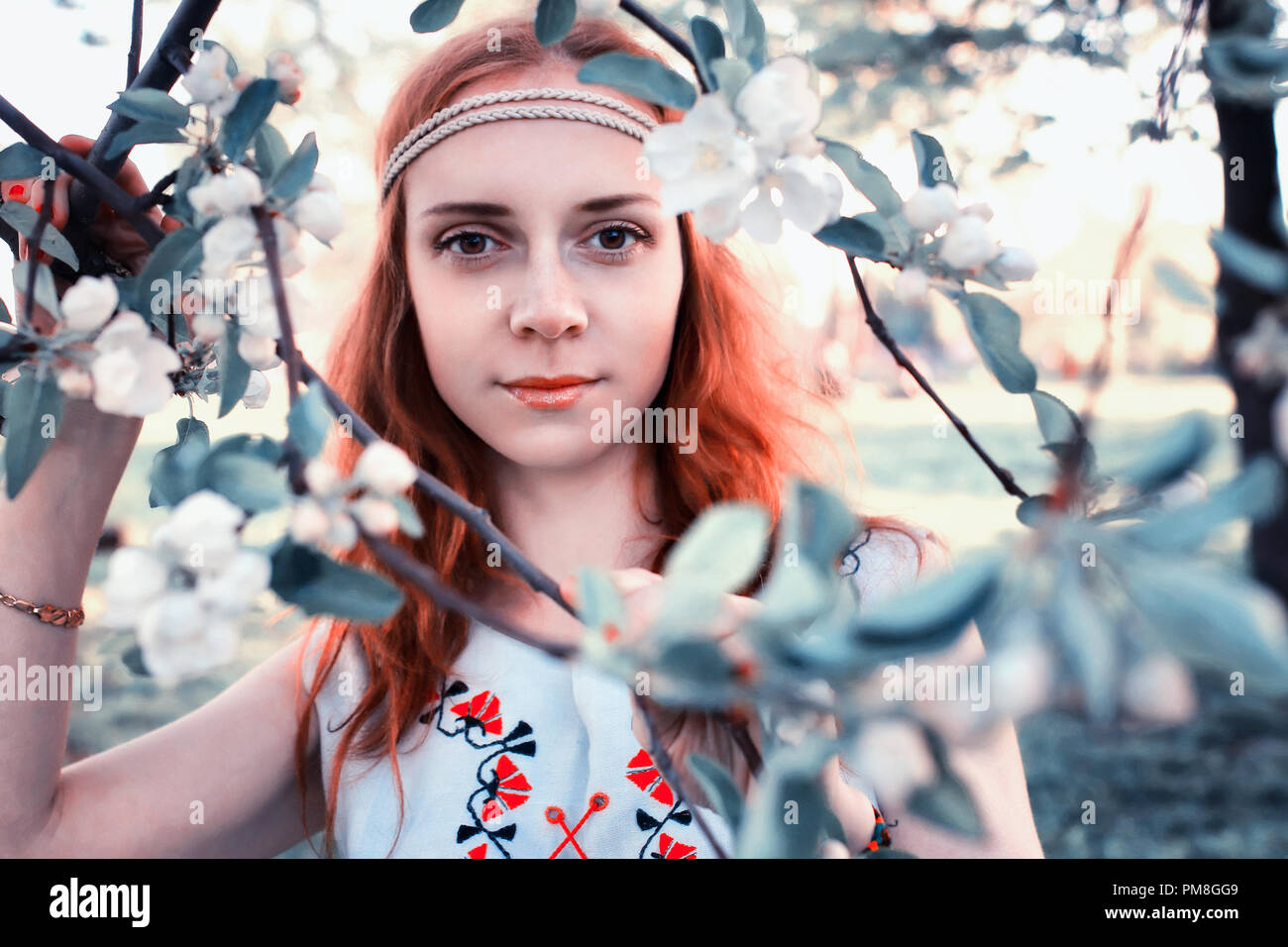 Girl on a spring sunny afternoon for a walk in the park Stock Photo - Alamy