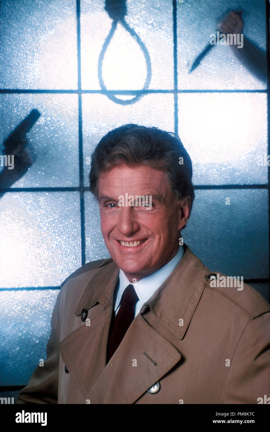 Film still or Publicity still from 'Unsolved Mysteries' Robert Stack, 1989  All Rights Reserved   File Reference # 31623023THA  For Editorial Use Only Stock Photo