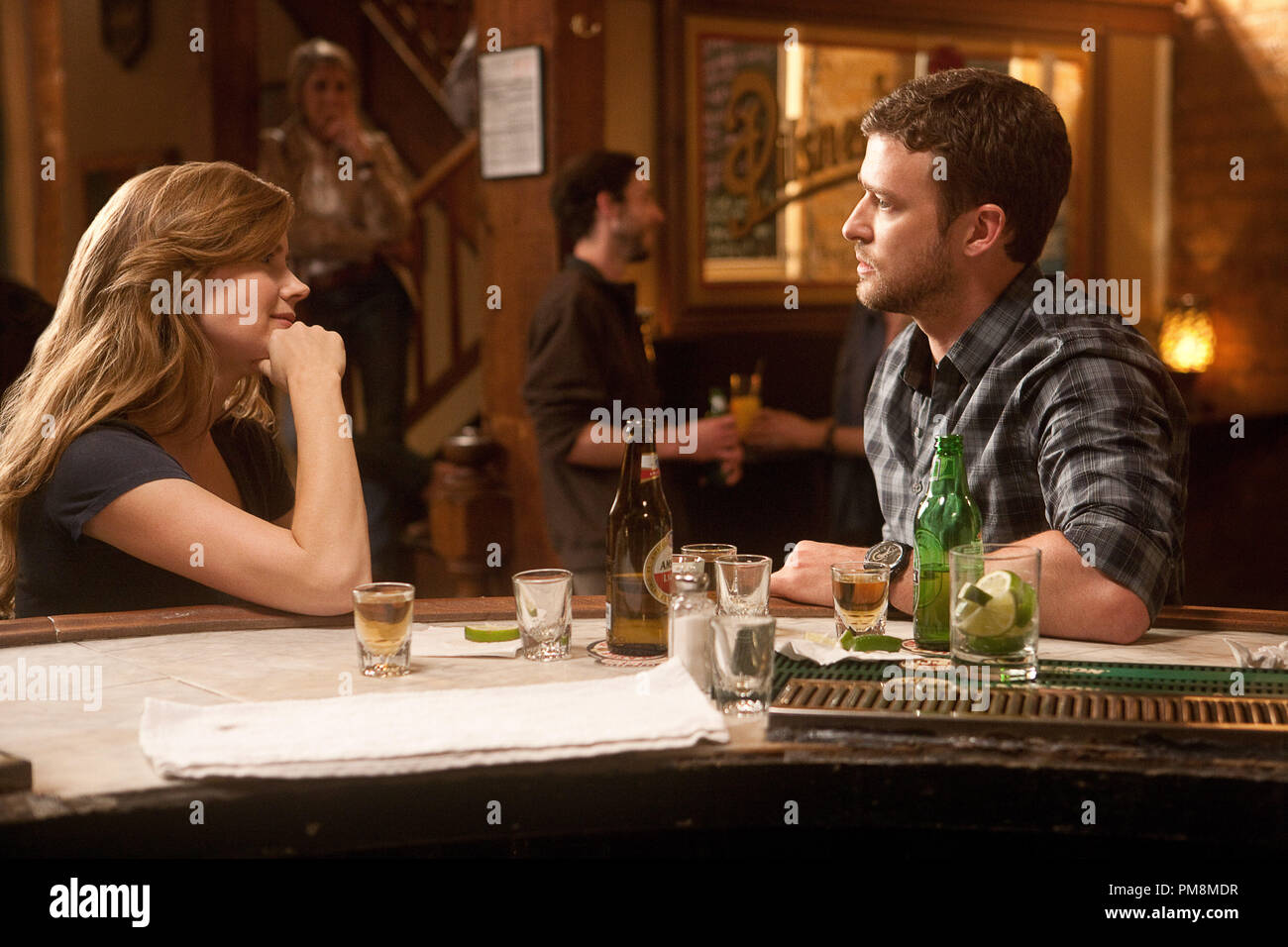 (L–r) AMY ADAMS as Mickey and JUSTIN TIMBERLAKE as Johnny in Warner Bros. Pictures’ drama “TROUBLE WITH THE CURVE,” a Warner Bros. Pictures release. Stock Photo
