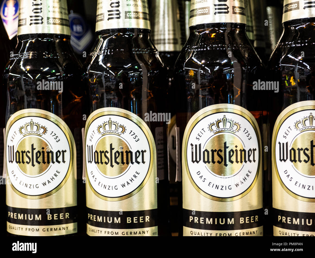 Warsteiner Premium Beer seen in store Stock Photo - Alamy