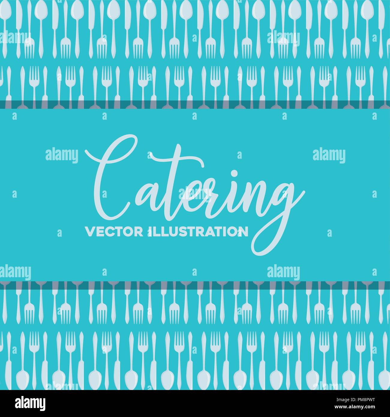 background of catering concept with cutlery pattern, colorful design