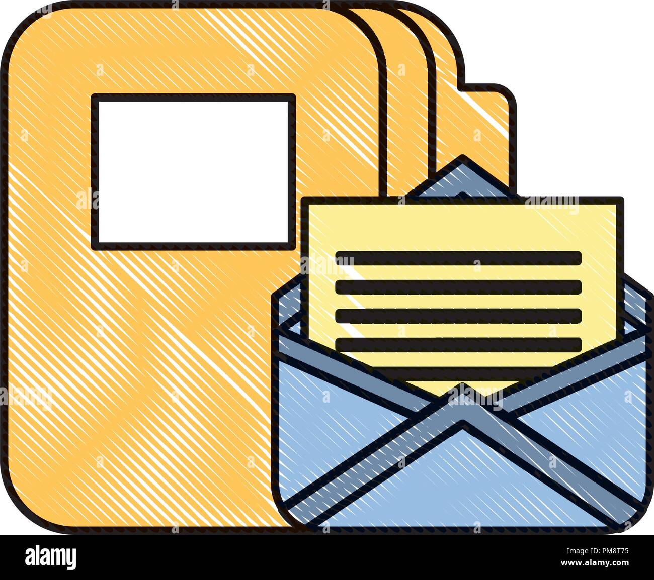 office folder file documents mail correspondence Stock Vector Image