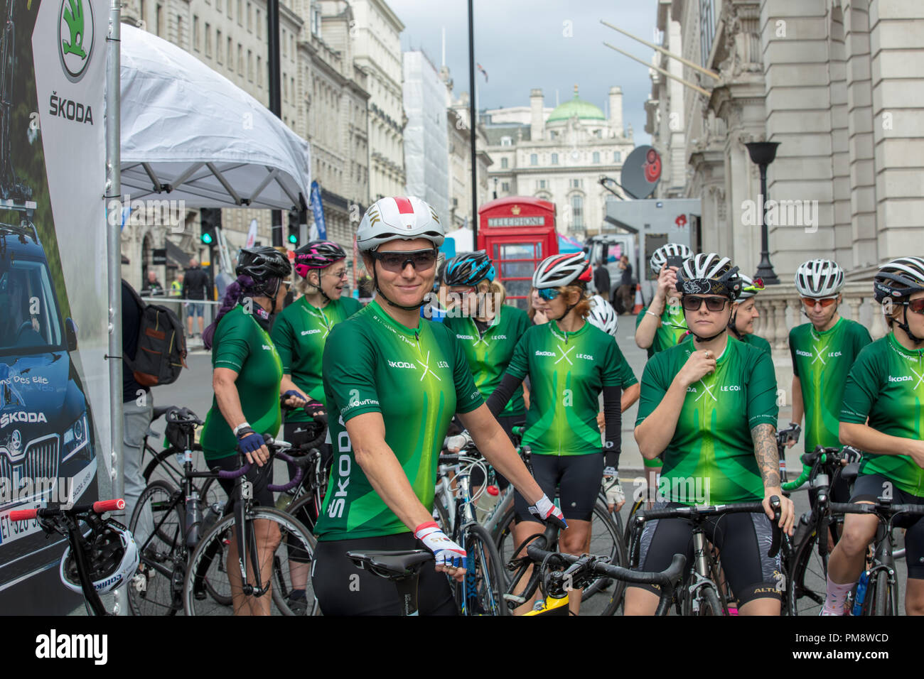 HSBC British Cycling Let's Ride Westminster Event. Female team cyclists