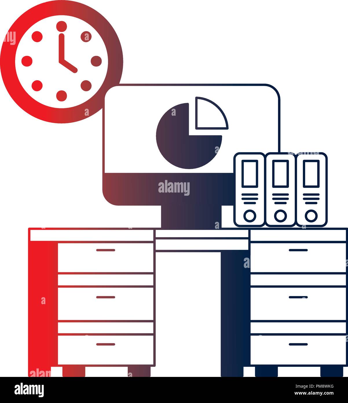 office with desk workplace Stock Vector