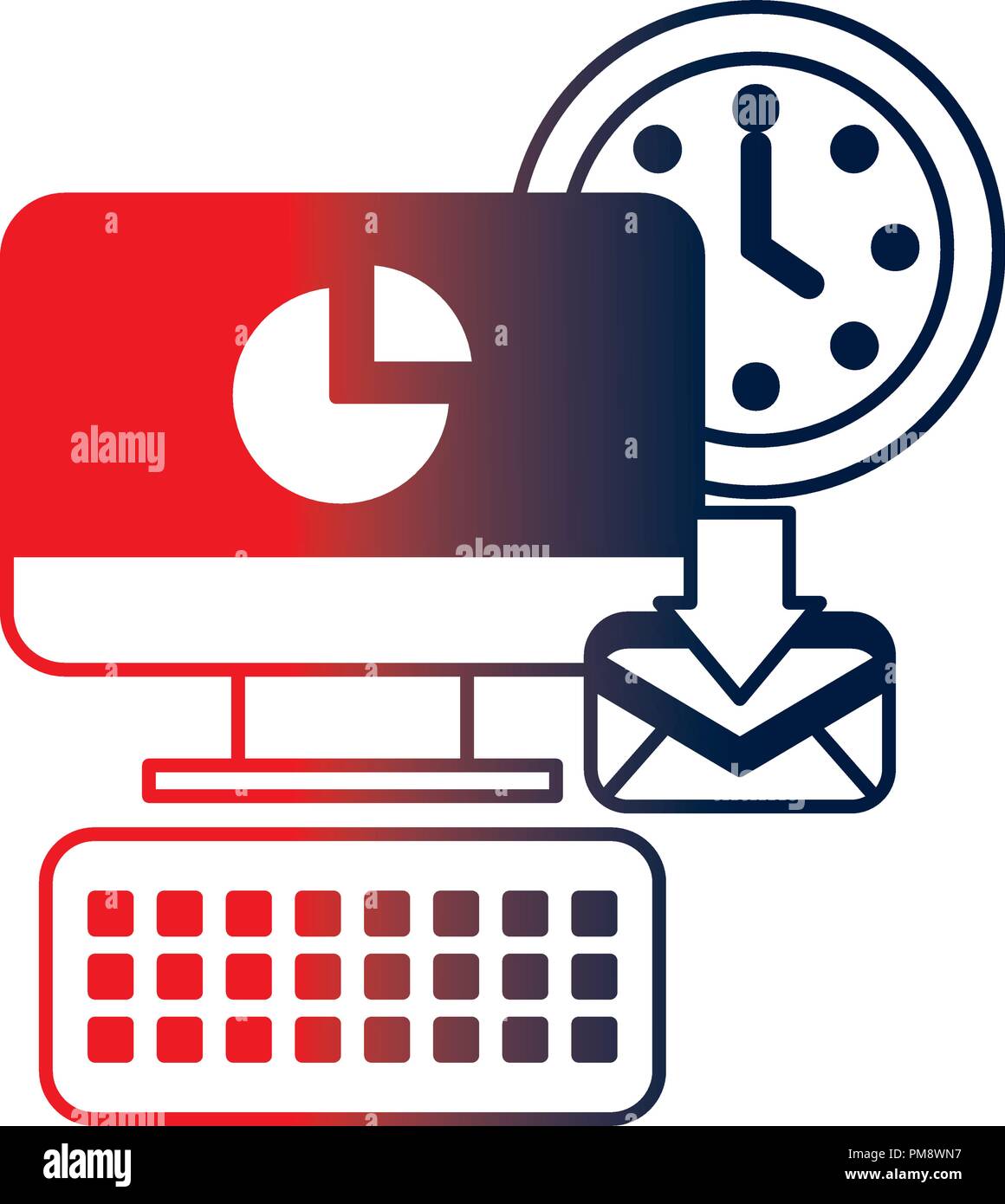 computer desktop with watch and envelope Stock Vector Image & Art - Alamy