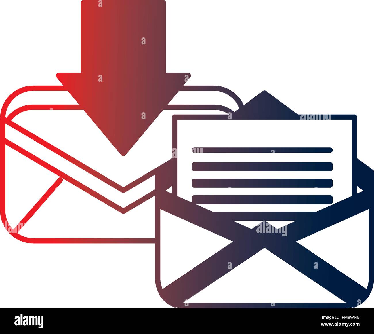 envelope mail with arrow and pen Stock Vector Image & Art - Alamy