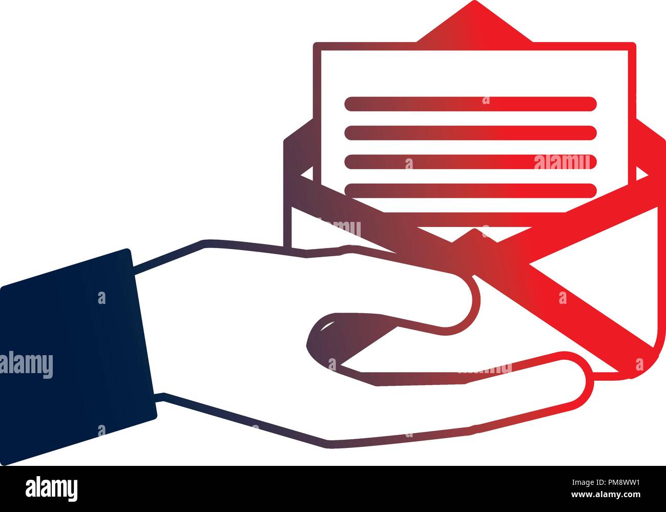 Lifting envelope Stock Vector Images - Alamy