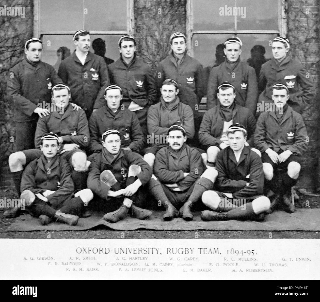 Oxford University Rugby Team in 1895 Stock Photo