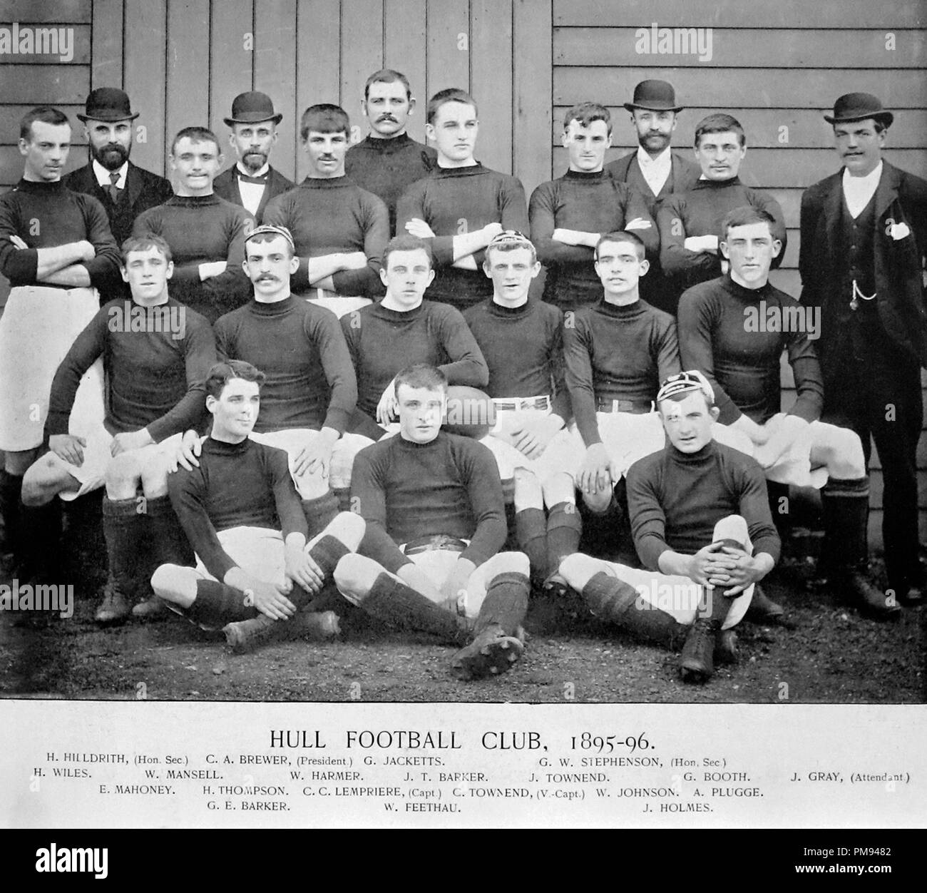 Hull Rugby Team in 1896 Stock Photo