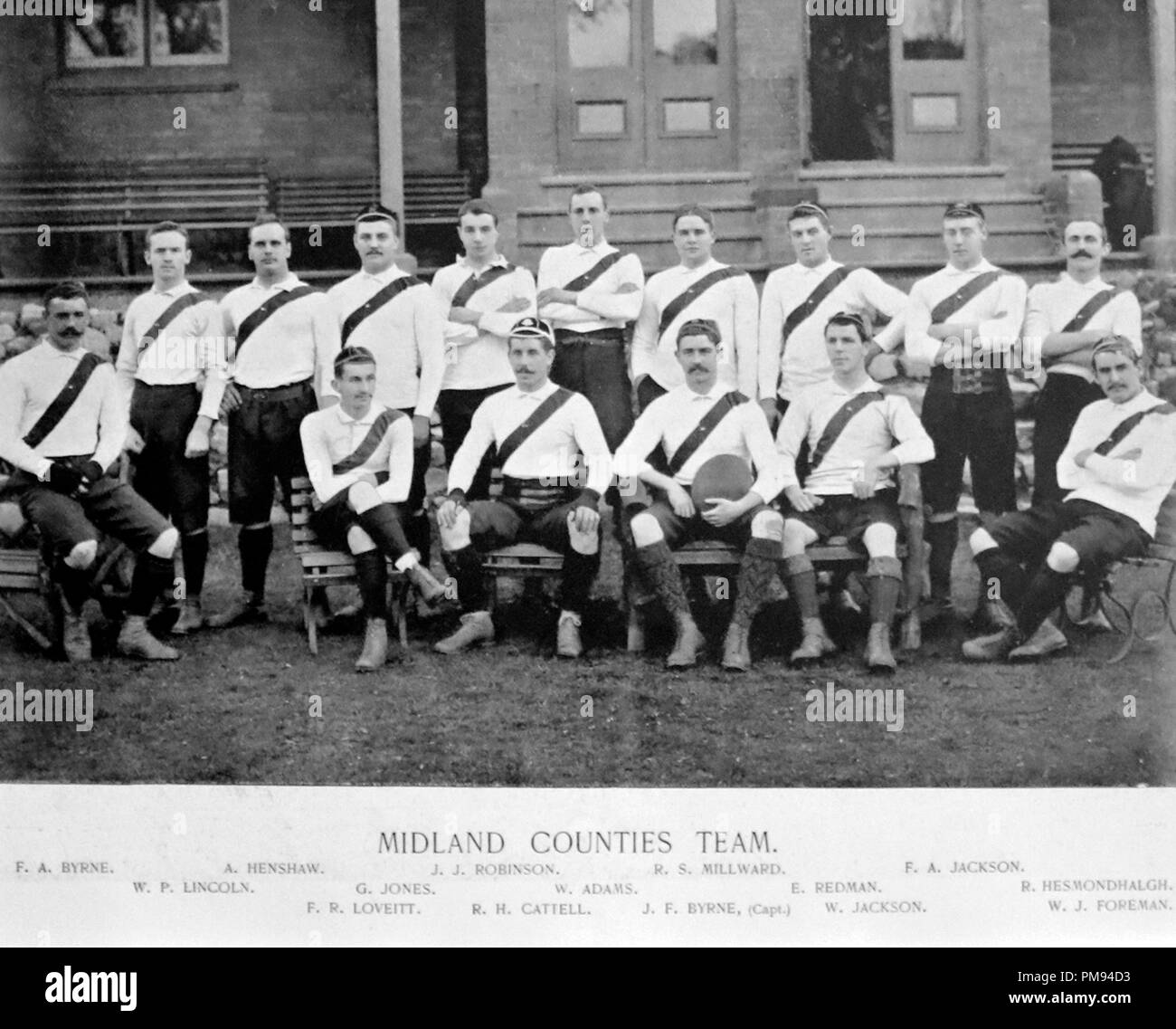 Midland Counties Rugby Team in the 1890s Stock Photo