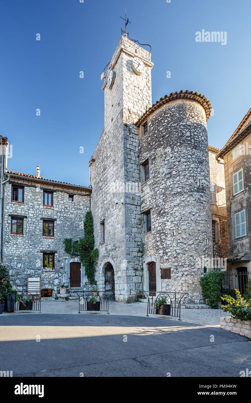 Church of SaintGregoire in narrow street in the old village Tourrettes