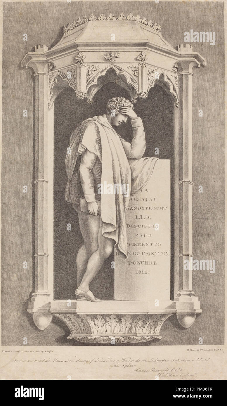 Monument to Nicolai Wanostrocht. Dated: 1822. Medium: lithograph. Museum: National Gallery of Art, Washington DC. Author: Augustine Aglio after John Flaxman. Stock Photo