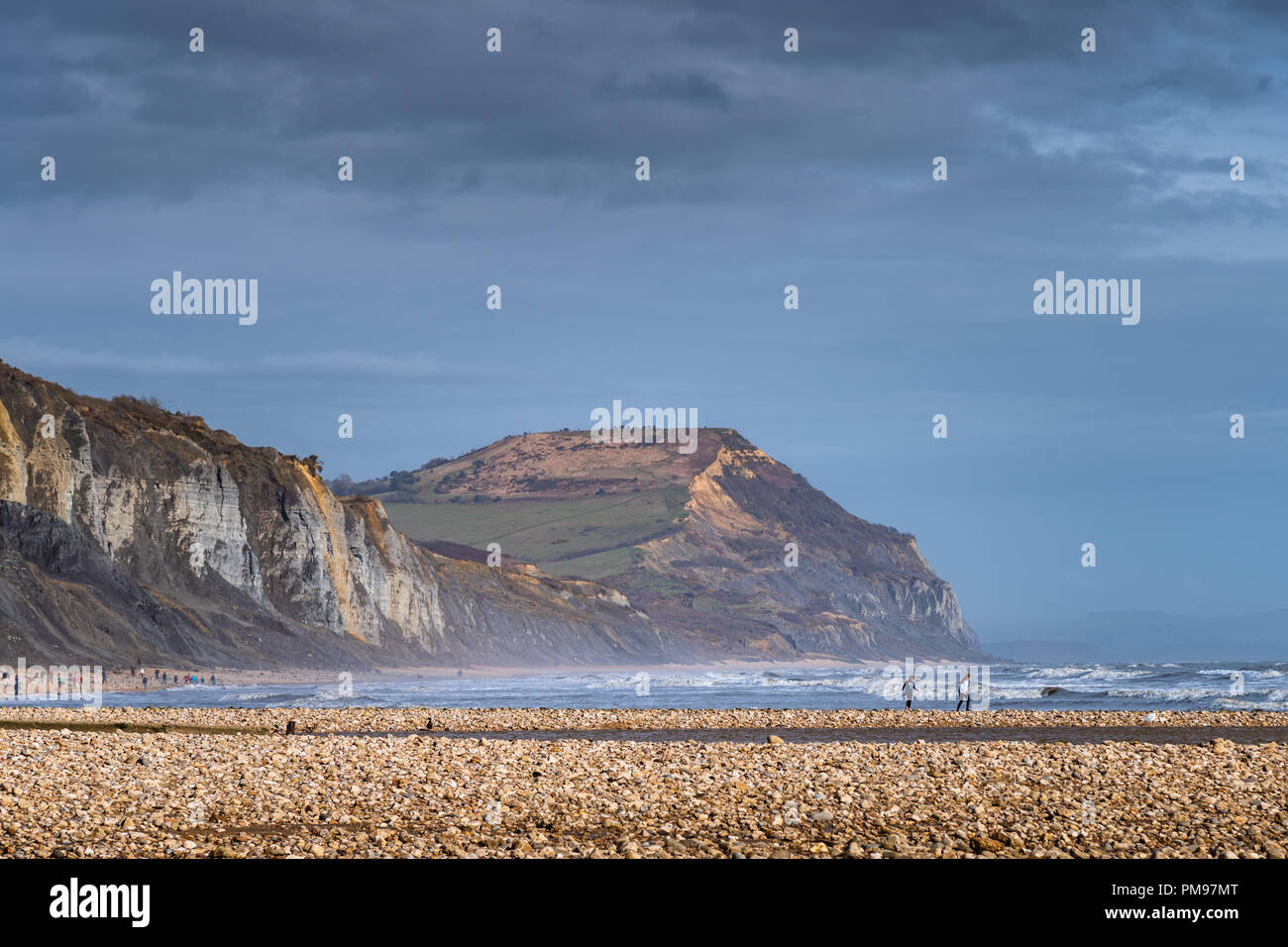 Golden cap, Charmouth beach, Dorset, UK Stock Photo