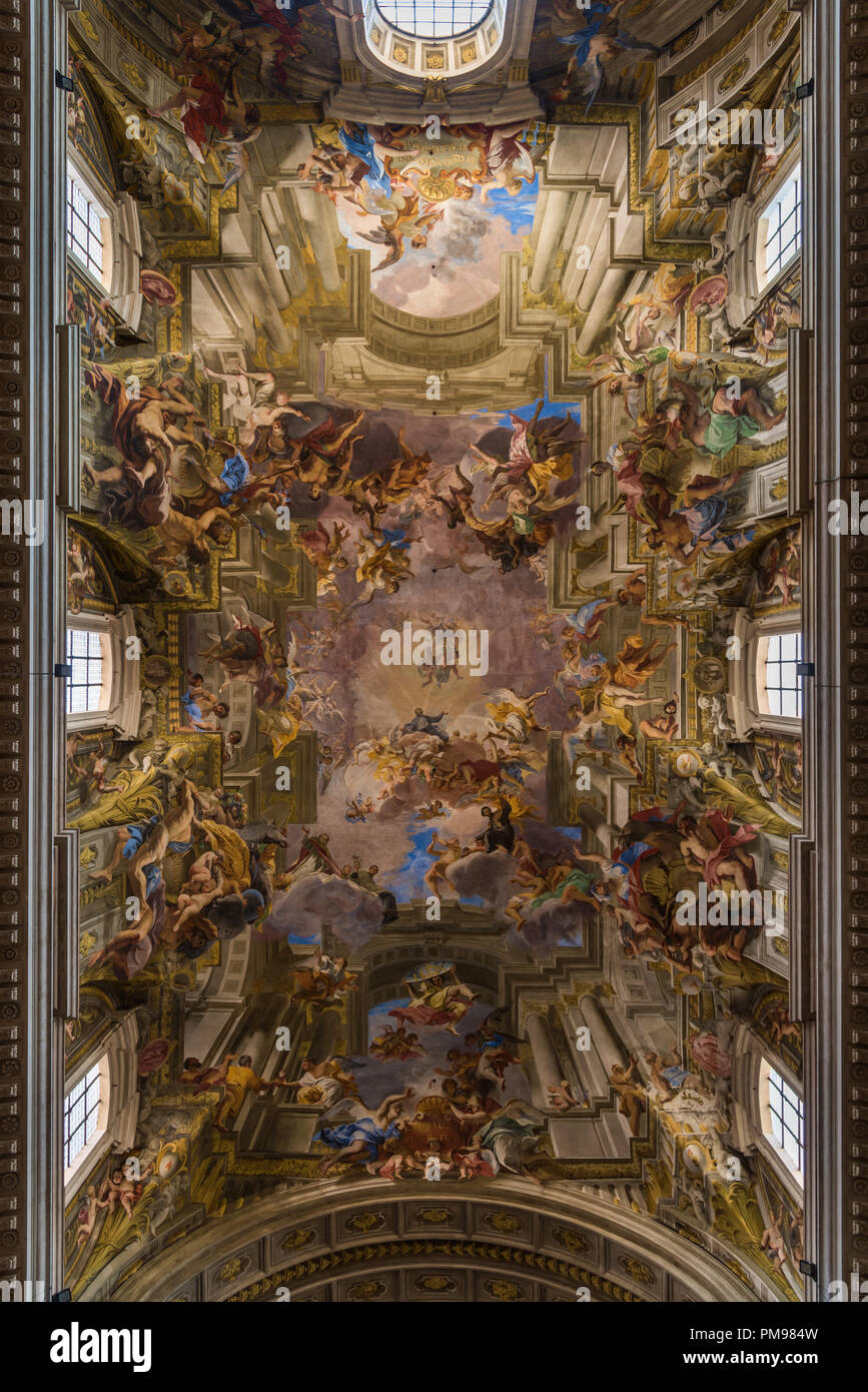 Trompe l'œil ceiling, Chiesa di Sant'Ignazio di Loyola in Campo Marzio, Rome, Italy Stock Photo