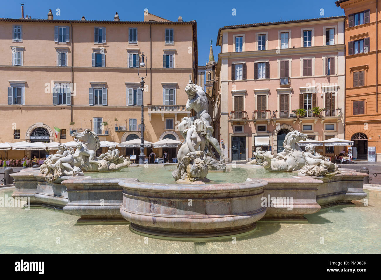 Fontana del Nettuno, Piazza Navona, Rome, Italy Stock Photo