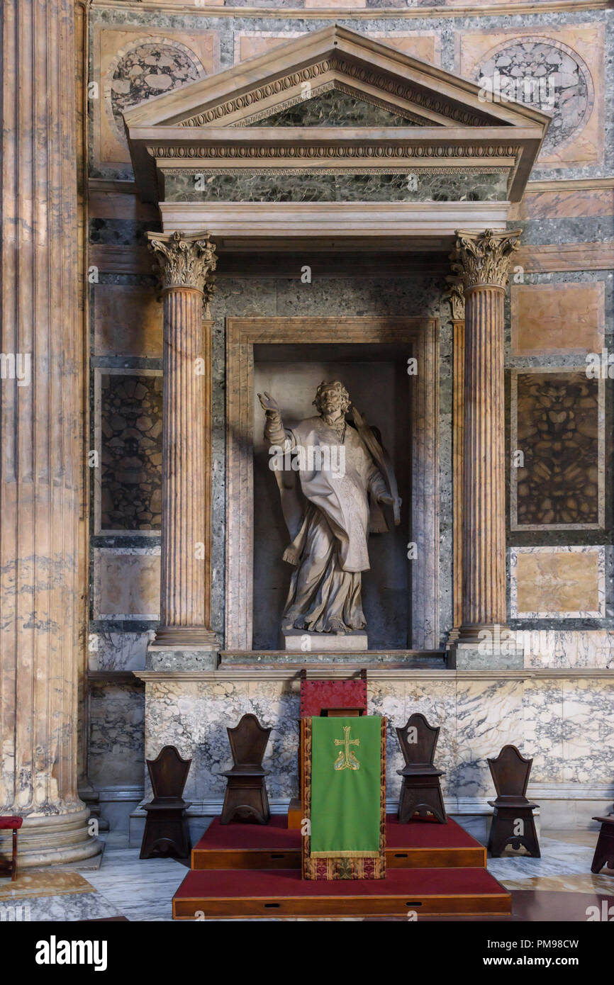 St. Anastasius Statue, Pantheon, Rome, Italy Stock Photo