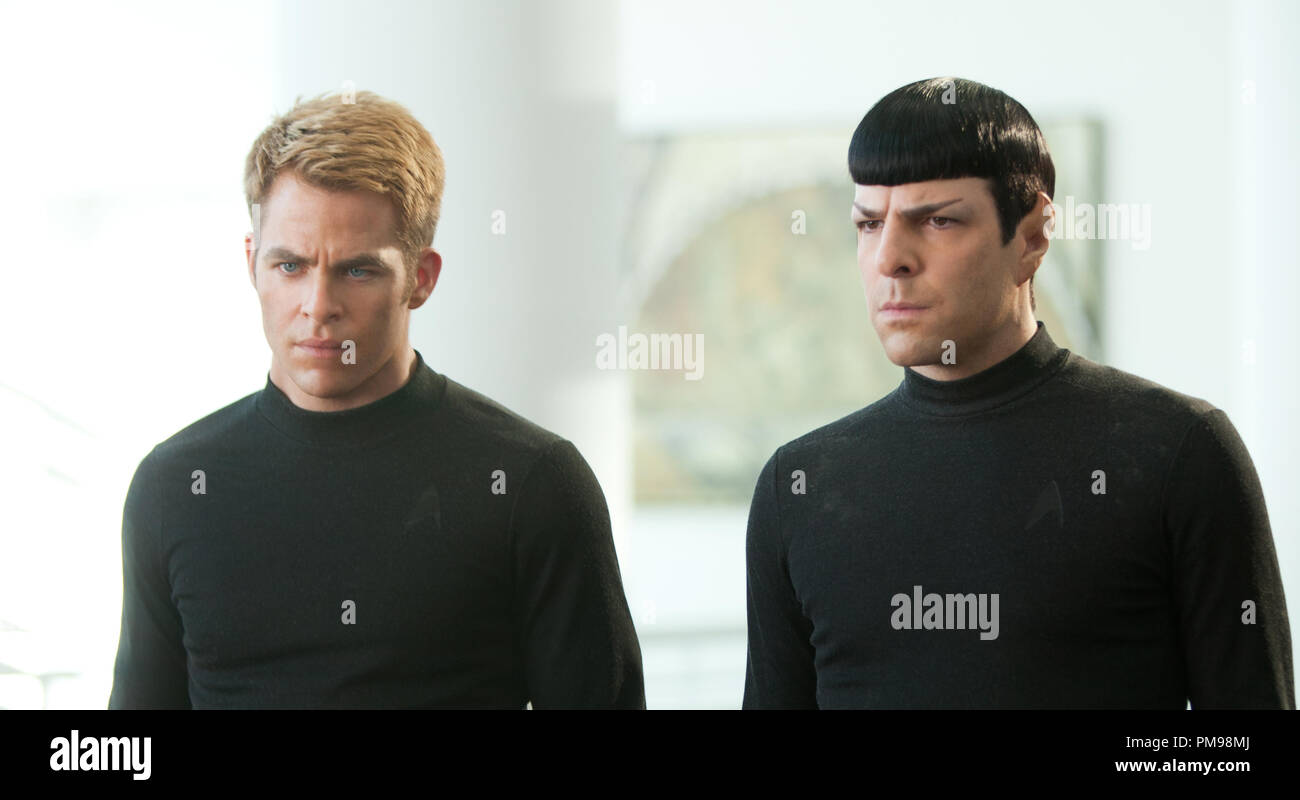 Zachary Quinto is Spock and Chris Pine is Kirk in STAR TREK INTO DARKNESS  from Paramount Pictures and Skydance Productions Stock Photo - Alamy
